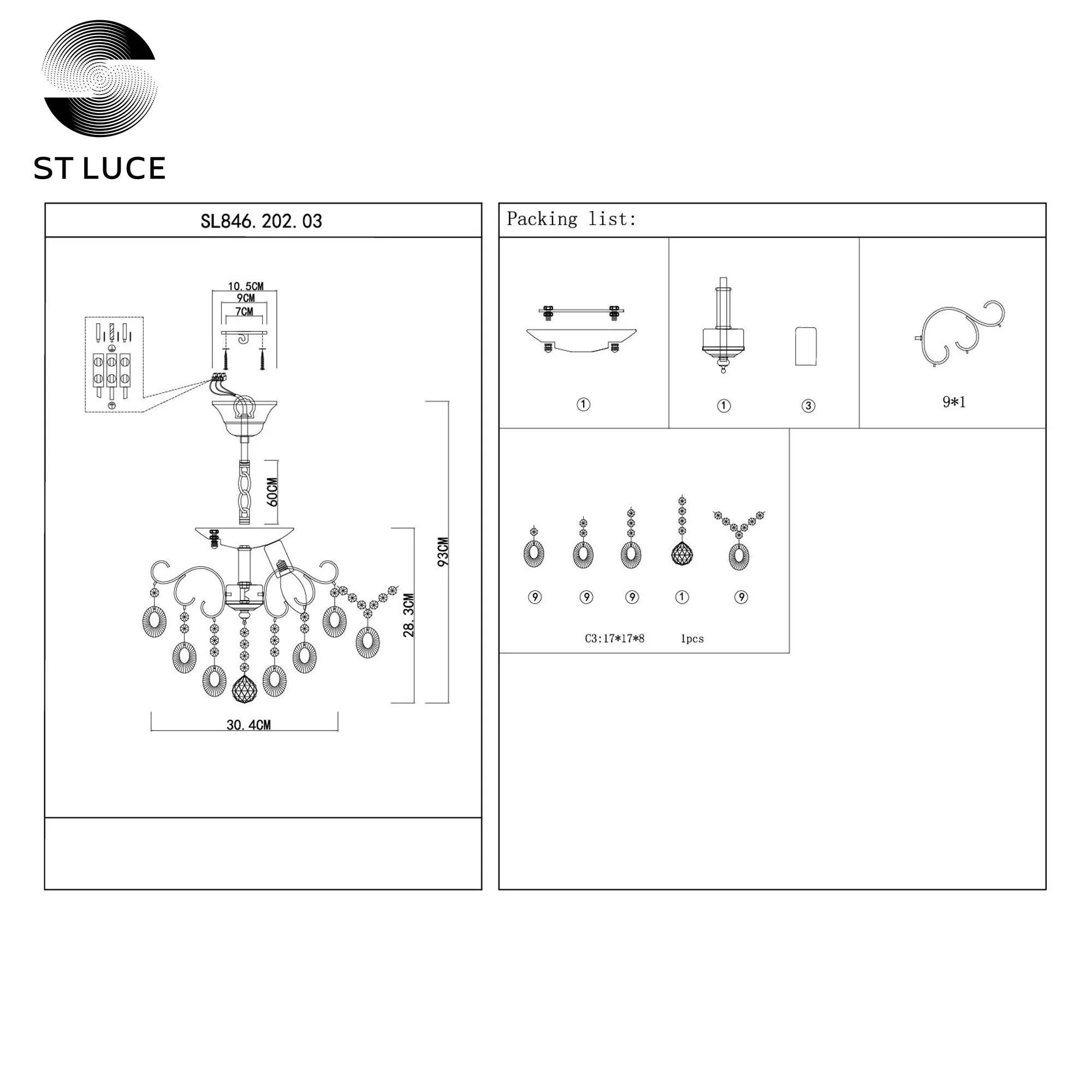 Подвесная люстра ST LUCE ORECCHINI SL846.202.03