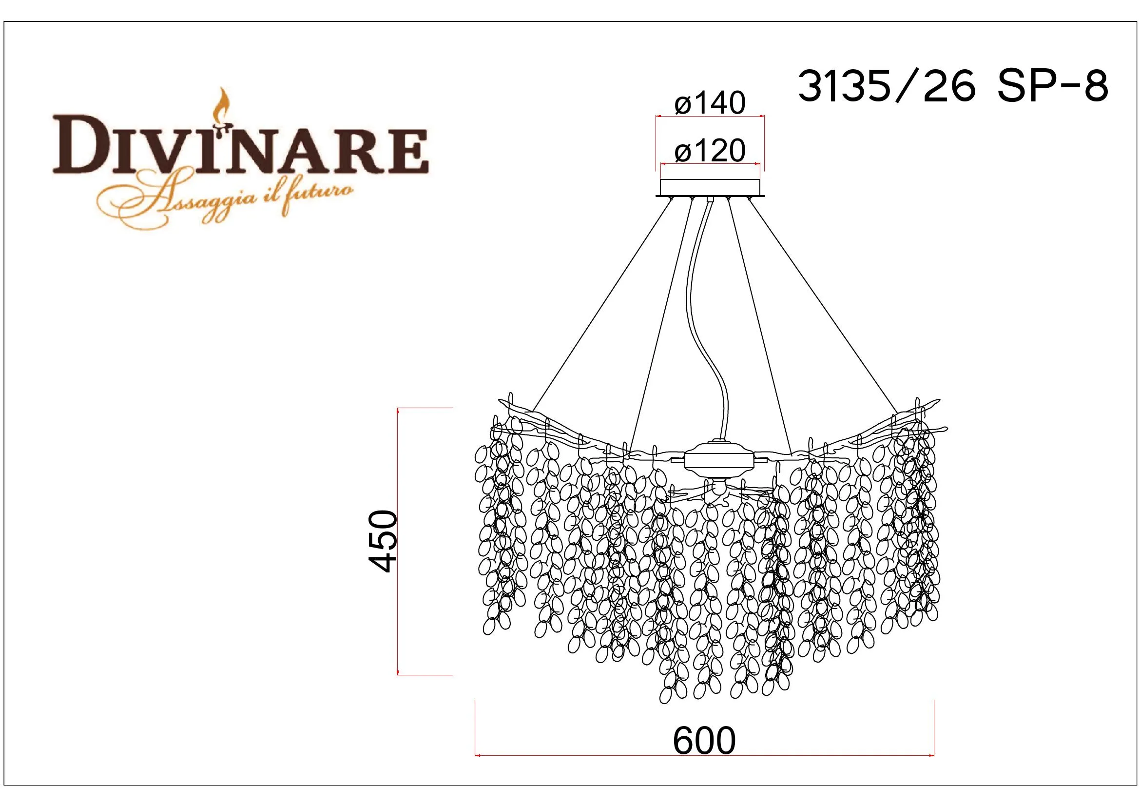 Люстра Divinare SALICE 3135/26 SP-8