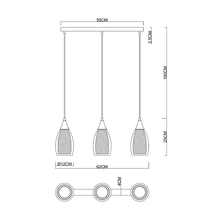 Подвесной светильник ARTE LAMP BARRY A7951SP-3BK