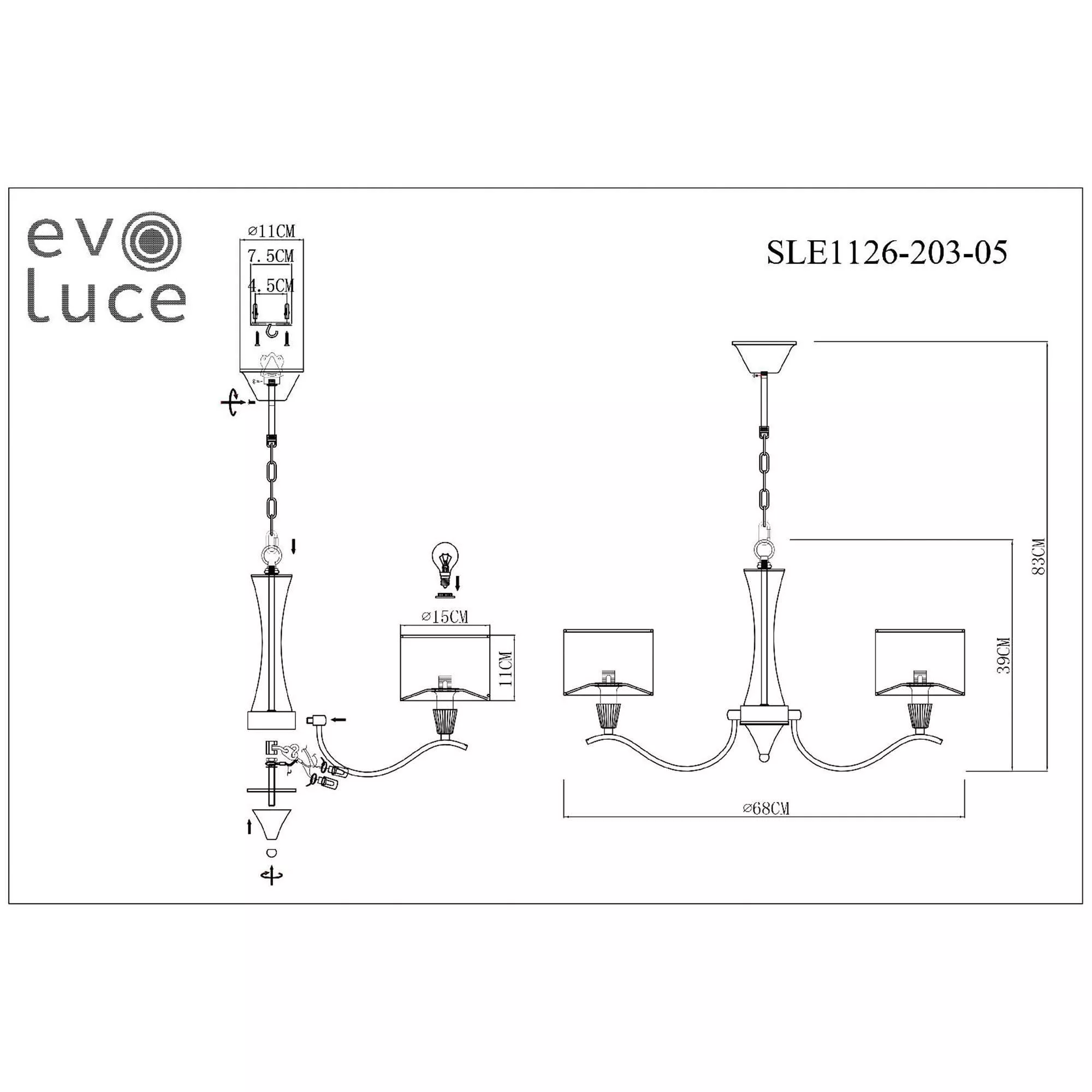 Подвесная люстра EVOLUCE CASSIA SLE1126-203-05