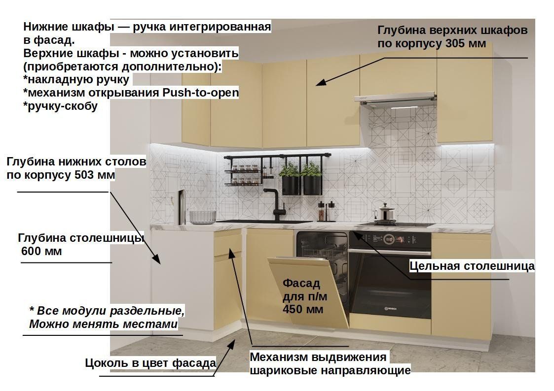 Угловой кухонный гарнитур Стамбул Лайн 1000х2450 (арт.26)