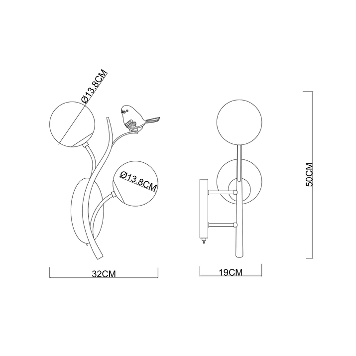 Бра ARTE LAMP CAMOMILLA A9712AP-2SG