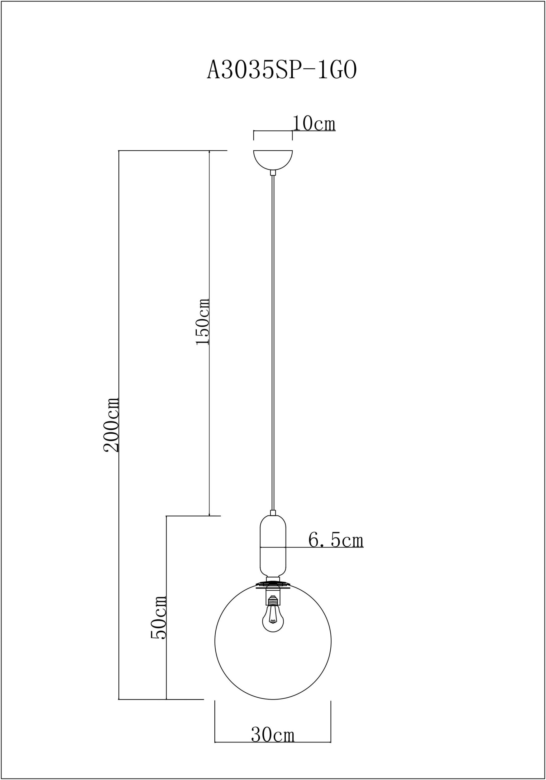 Подвесной светильник Arte Lamp BOLLA-SOLA A3035SP-1GO