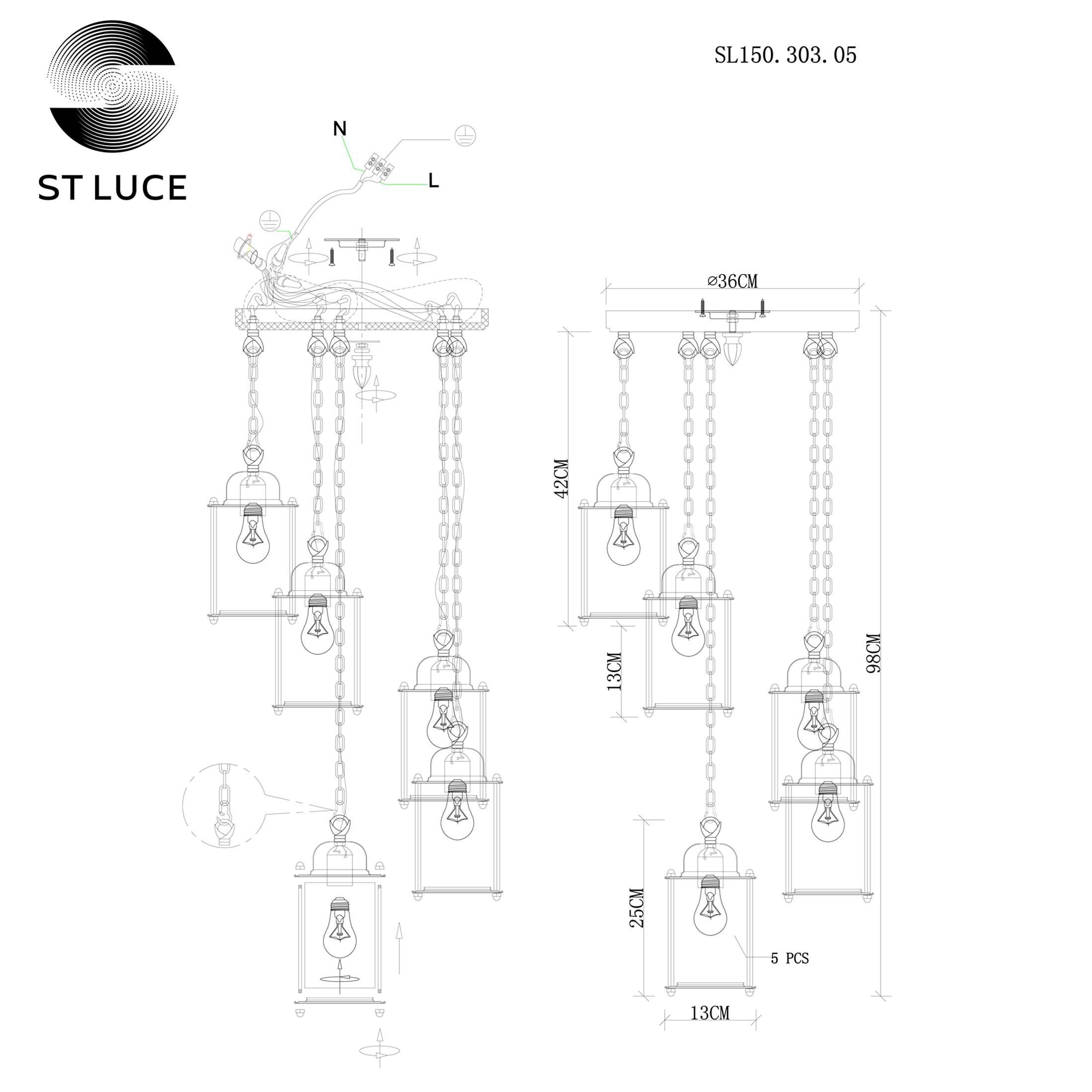 Подвесная люстра ST LUCE VOLANTINO SL150.303.05