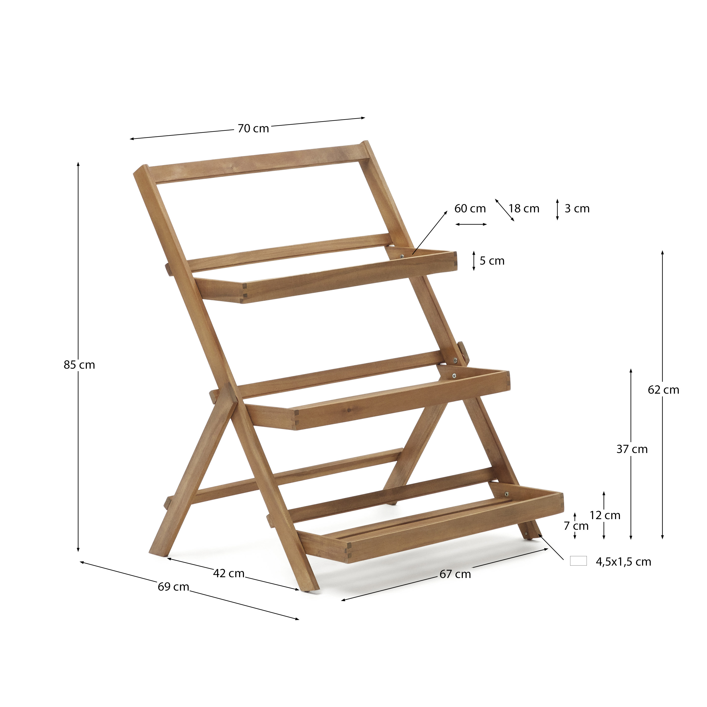 Уличный стеллаж La Forma Victora массив акации 70 x 85 157303