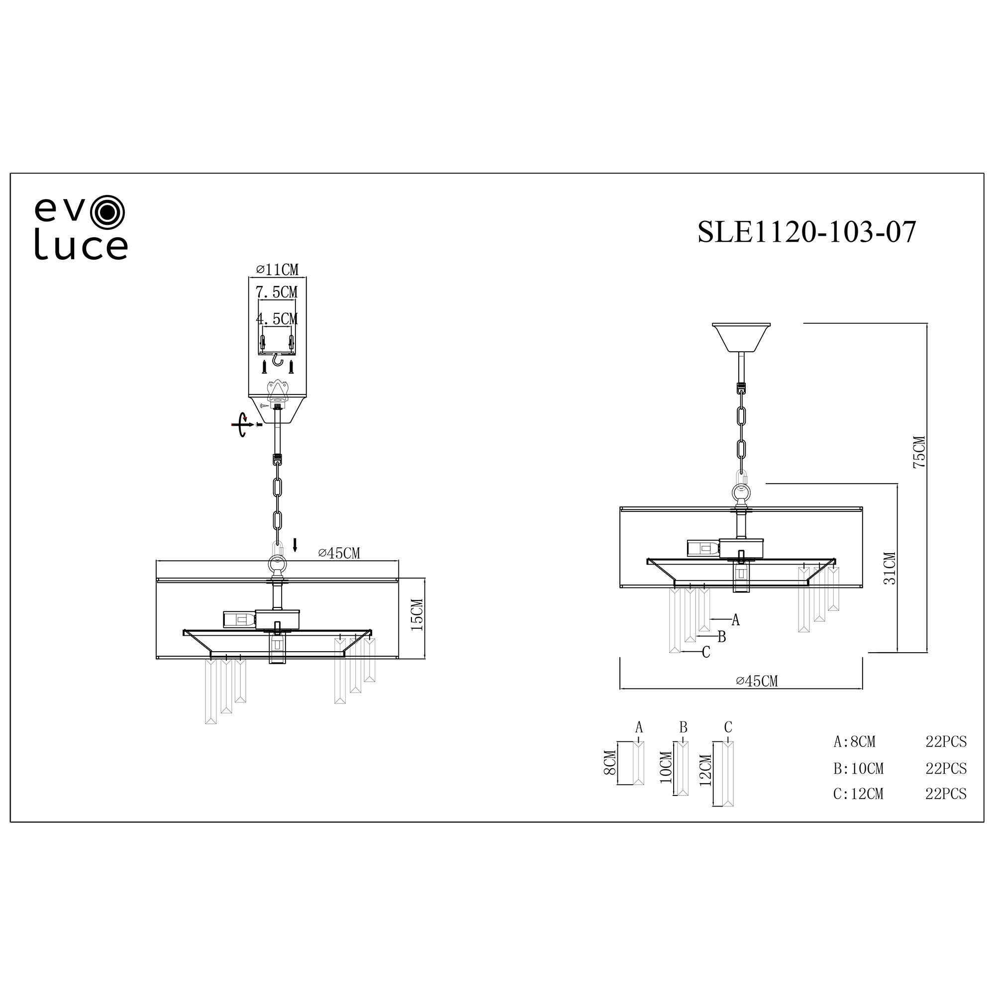 Подвесная люстра EVOLUCE DAHLIA SLE1120-103-07