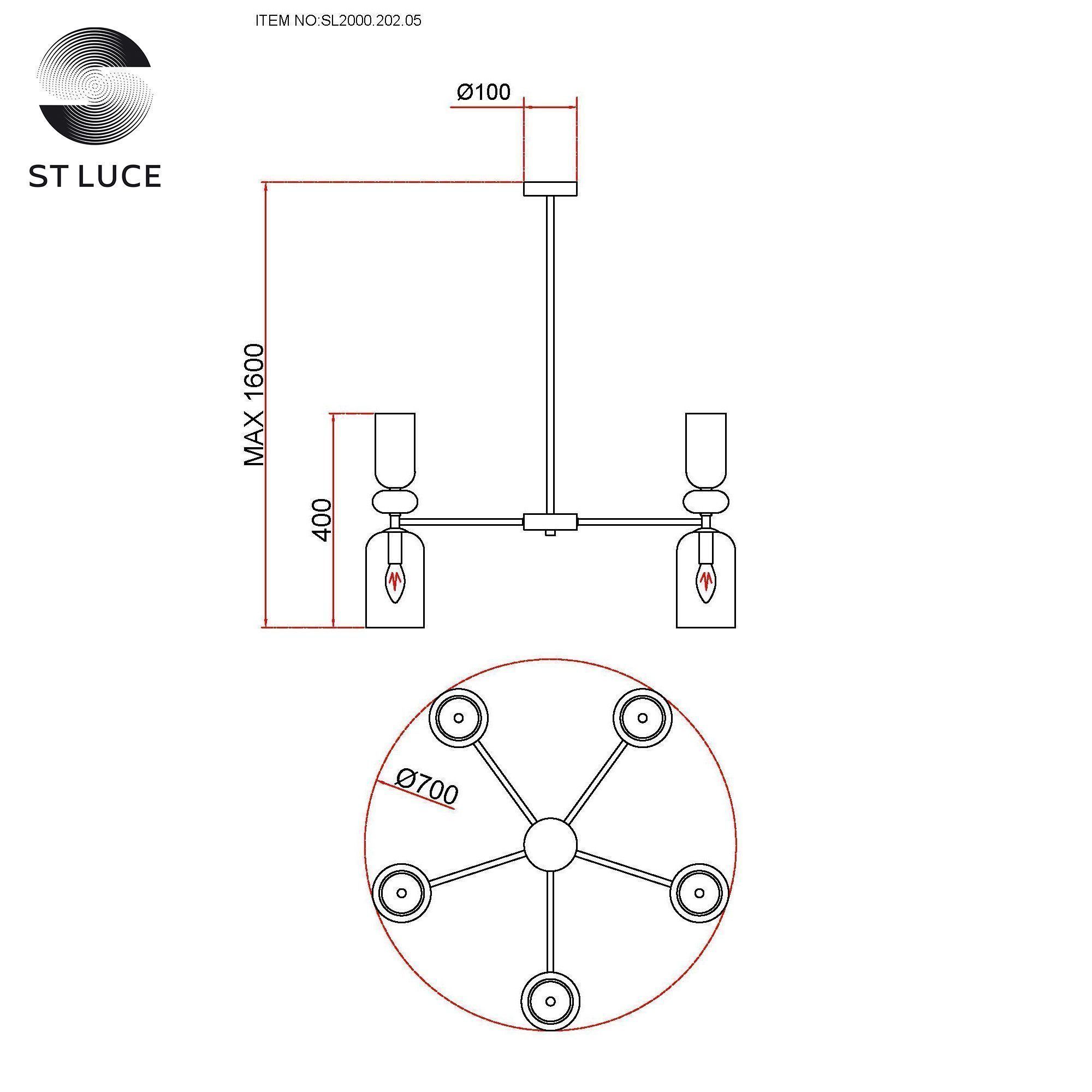 Люстра на штанге ST LUCE GEA SL2000.202.05