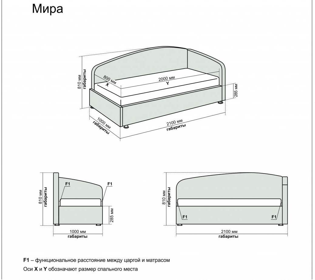 Интерьерная детская кровать МИРА 80х200