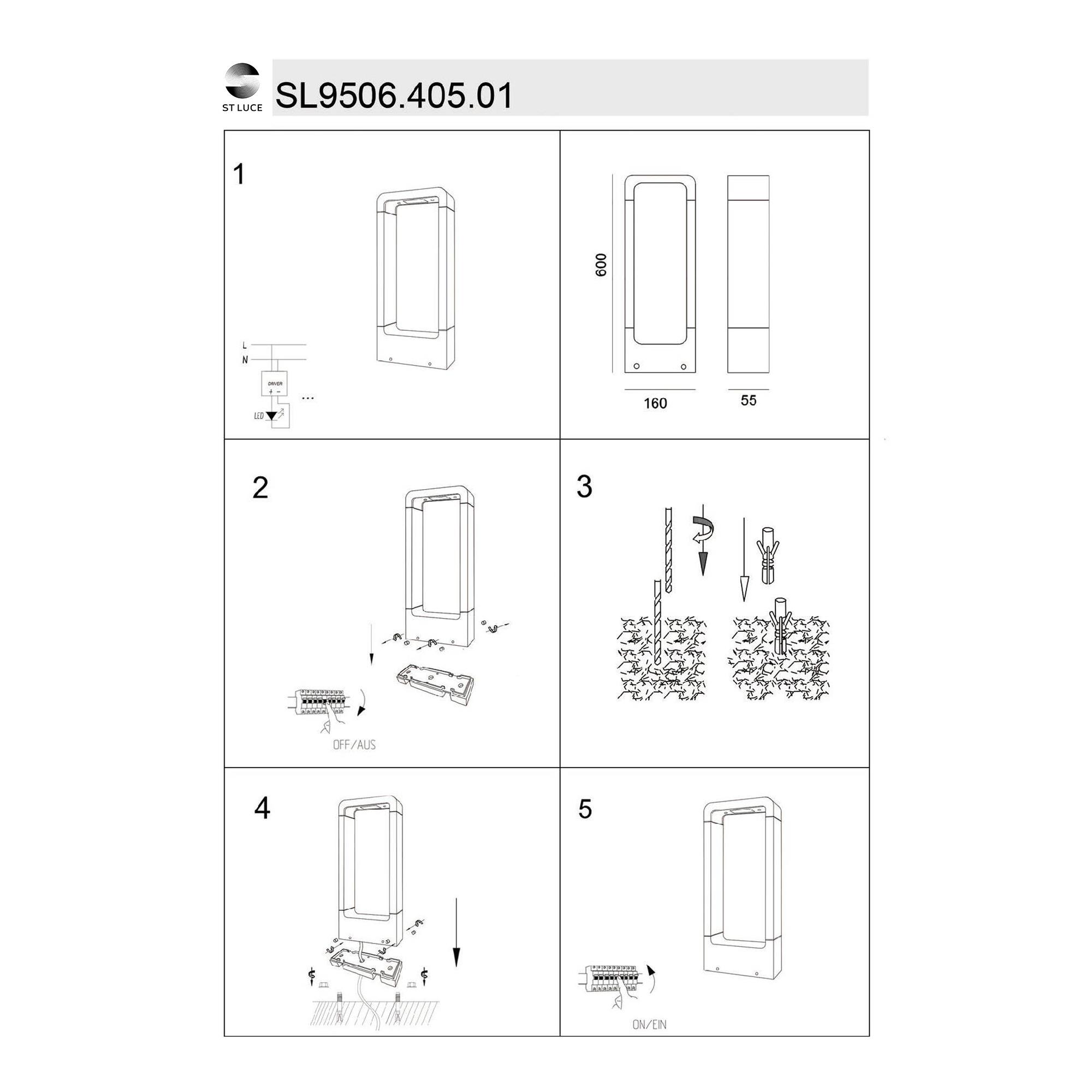 Уличный столб ST LUCE ERTA SL9506.405.01