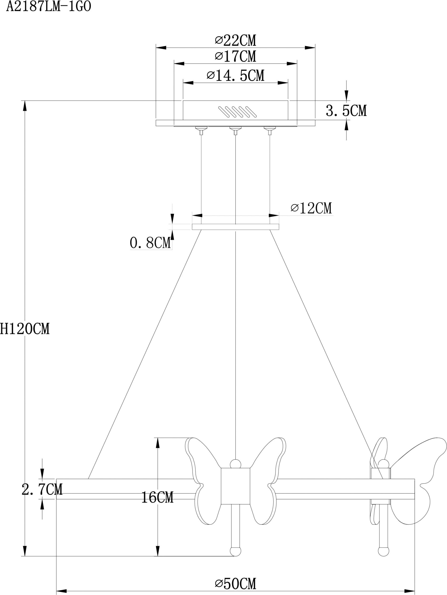 Светодиодная люстра Arte Lamp Darcy золото, прозрачный A2187LM-1GO