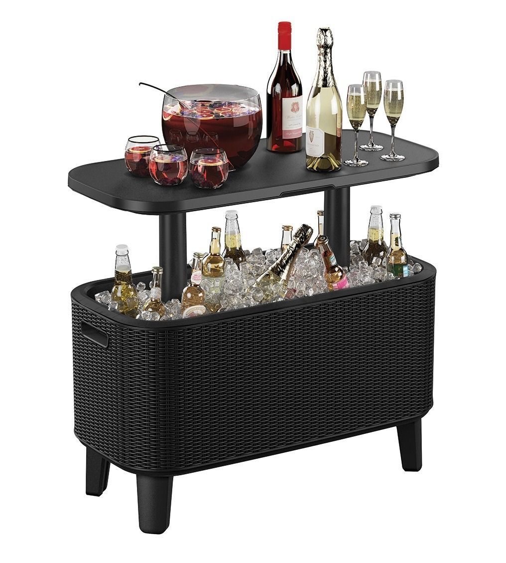 Стол пластиковый Bevy Bar Large Cool Bar Rattan графит