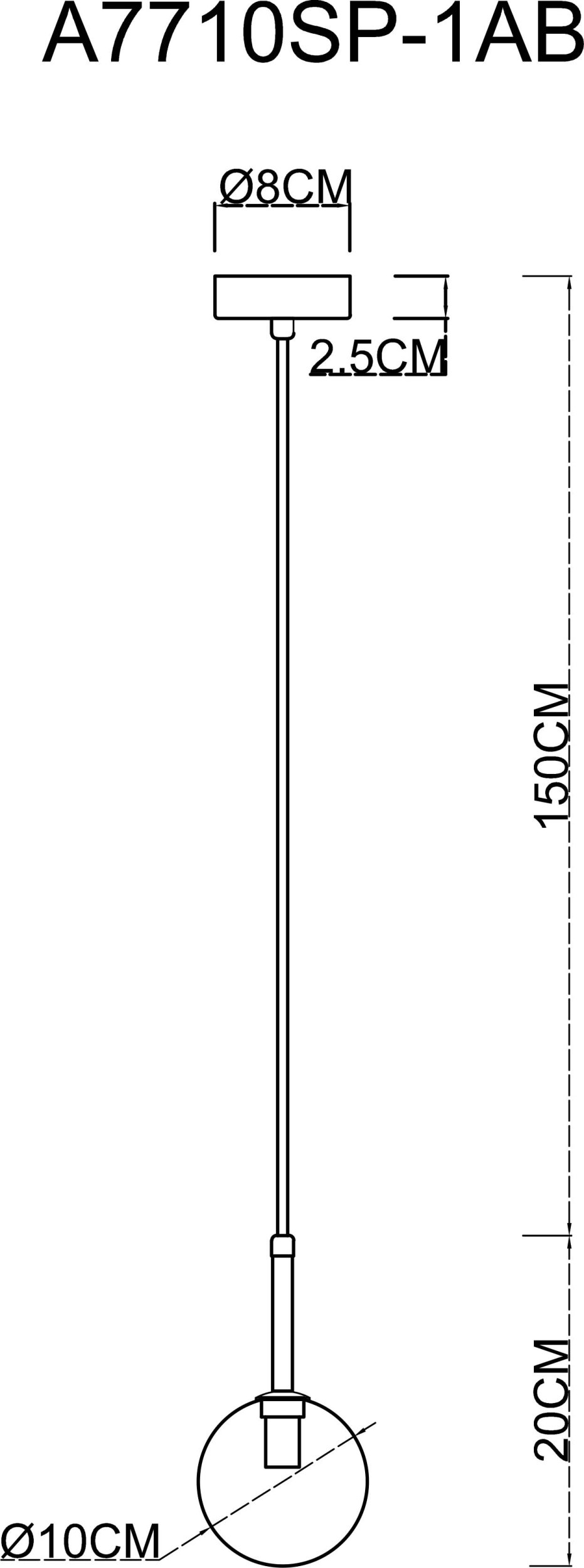 Подвесной светильник Arte Lamp CAMERON A7710SP-1AB