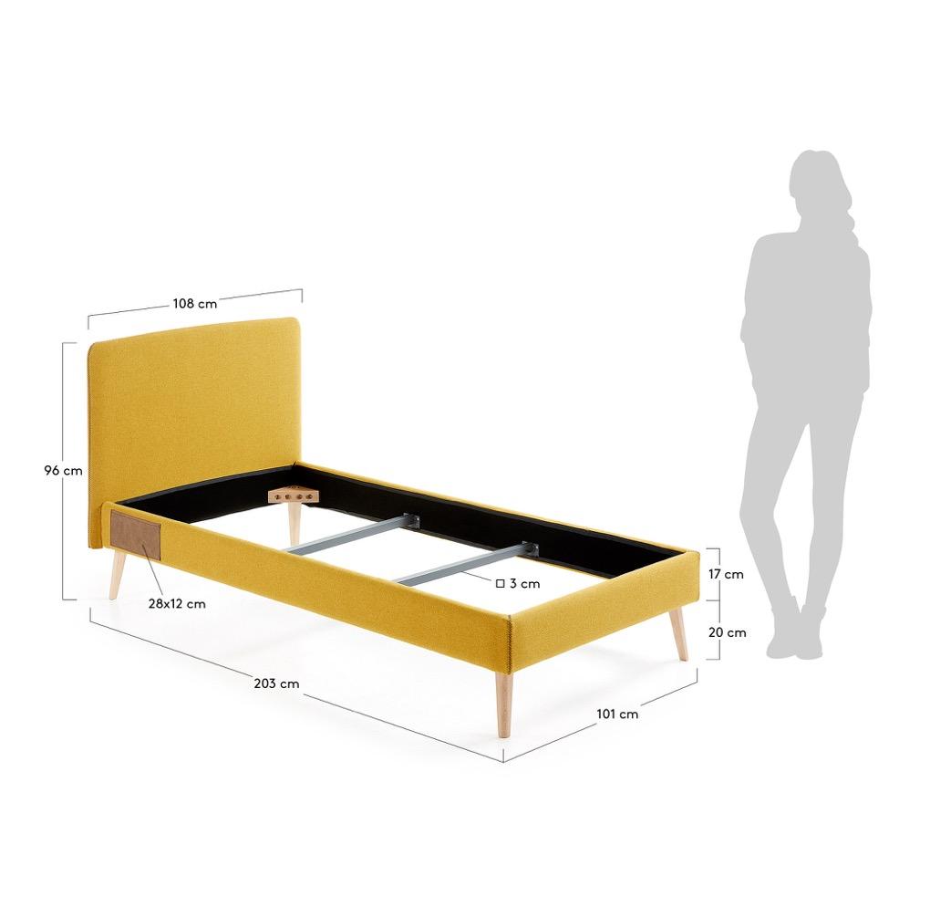 Кровать La Forma Lydia 90x190 горчица