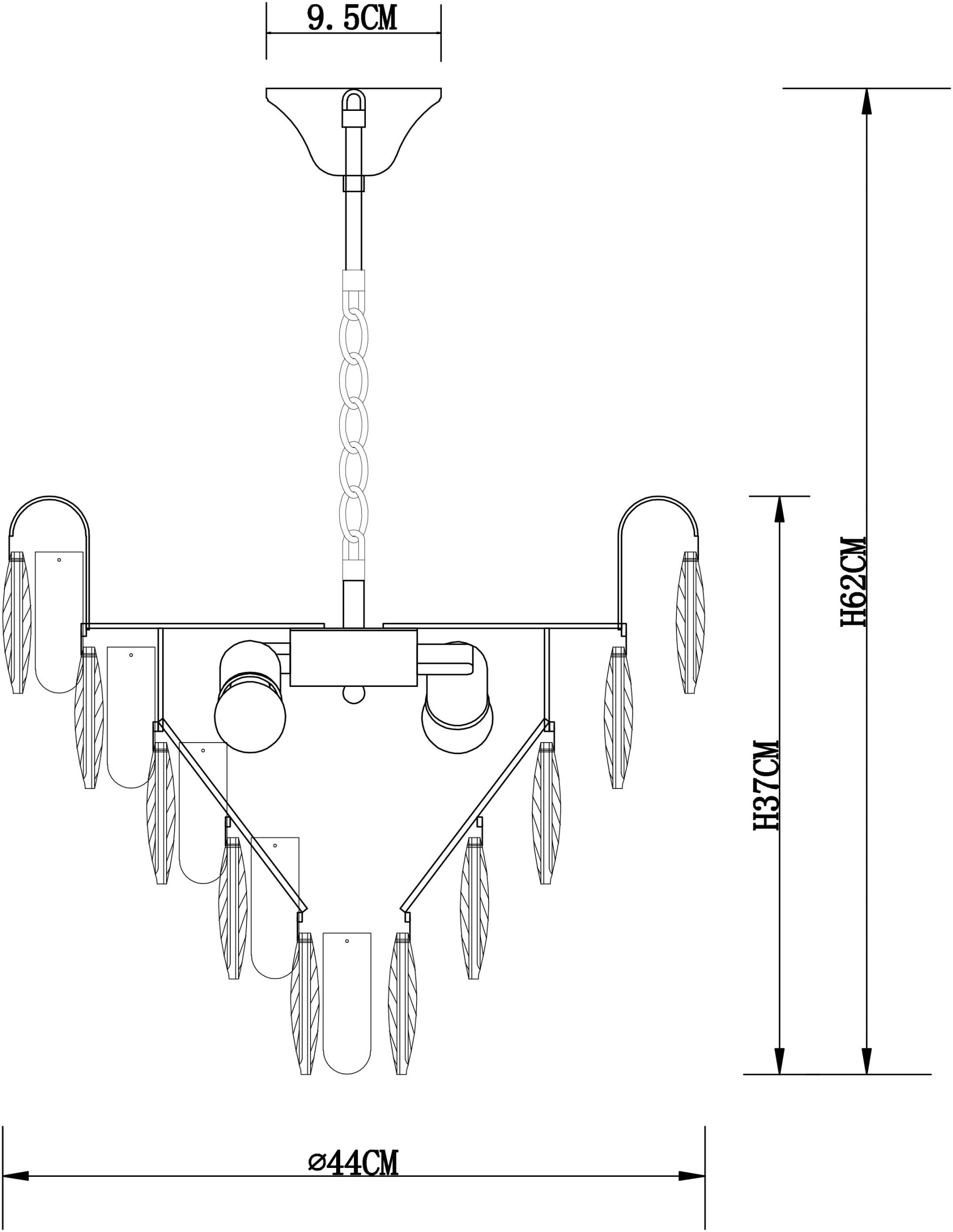 Подвесная люстра Arte Lamp VIVIEN золото, прозрачный A2719SP-6GO