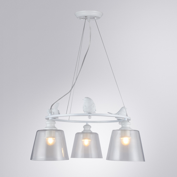 Подвесная люстра Arte Lamp Passero белый, прозрачный A4289LM-3WH