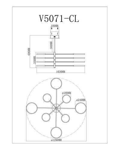 Люстра на штанге Moderli Run V5071-CL