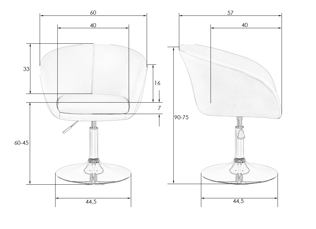 Кресло дизайнерское DOBRIN EDISON чёрный