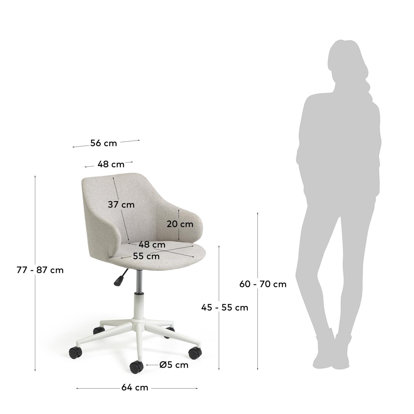 Кресло компьютерное La Forma Einara светло-серый