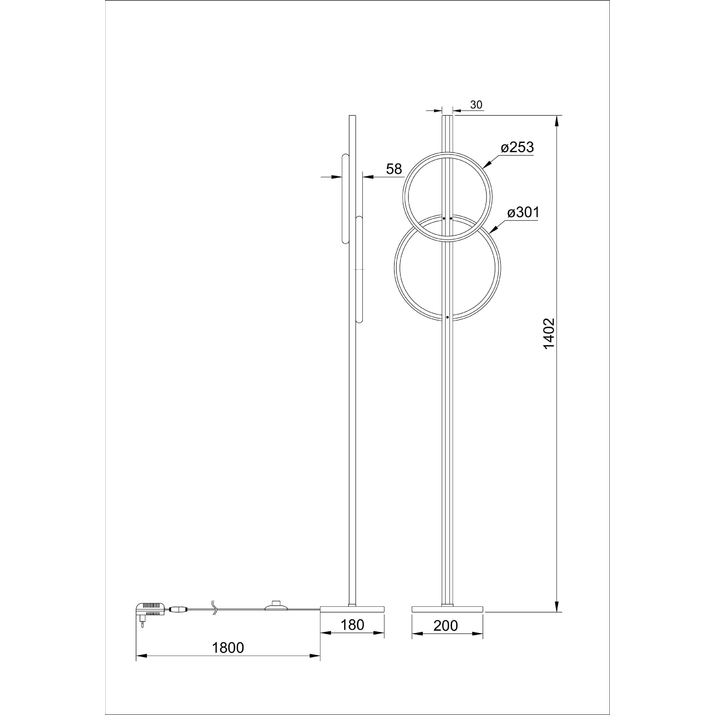 Торшер ARTE LAMP FLUIDO A3913PN-24BK