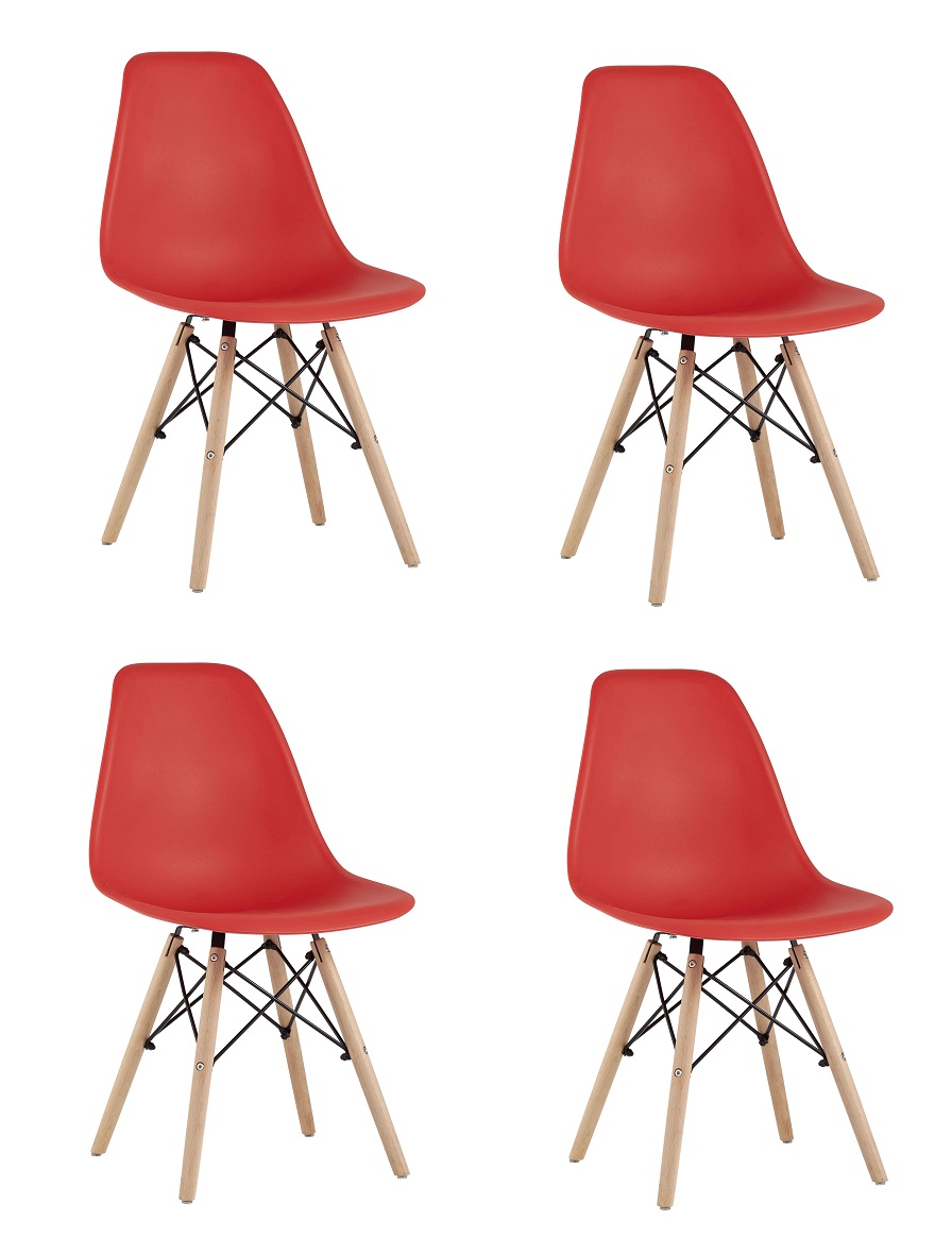 Комплект стульев Eames DSW красный x4 шт