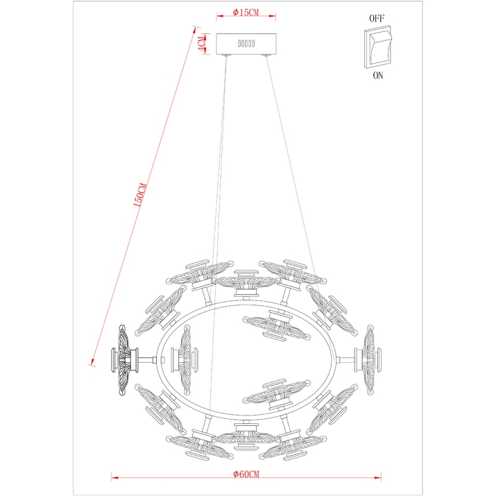 Светодиодная люстра Arte Lamp CHERISH золото, прозрачный A2097LM-90GO