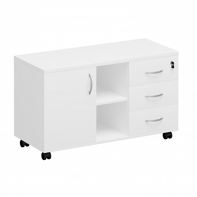 Тумба сервисная с ящиками Юнитекс Комфорт К.305 БП белый премиум