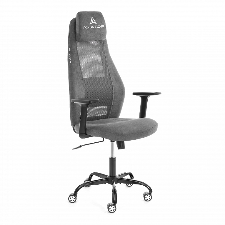 Кресло компьютерное AVIATOR / АВИАТОР PLT metalBL ткань Серый