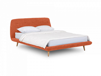 Кровать с мягким изголовьем OgogoHome Loa 160x200 оранжевый 464187