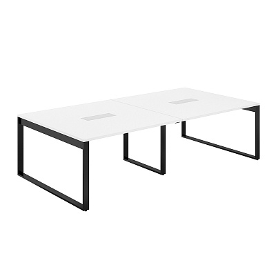 Стол для переговоров Norden Аллегро 2800х1438х750 AG.2814.WH.72.AN Белый Снег/Антрацит