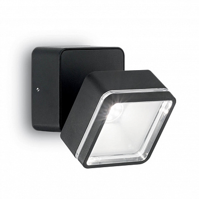 Уличный настенный светильник Ideal Lux OMEGA AP SQUARE NERO 4000K