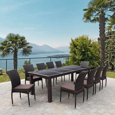 Комплект мебели из ротанга Afina Garden T438/Y380A-W53 Brown 10PCS Коричневый